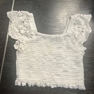 Flowers by Zoe eyelet girls xl shirt